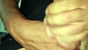 adorable skinny euro tattoo girl fingers ass hard while rubbing cock on bed closeup cumshot