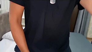 adorable skinny euro tattoo girl fingers ass hard while rubbing cock on bed closeup cumshot