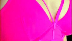 oh man my wifey's hot pink lingerie hugs her perfect big tits so damn good