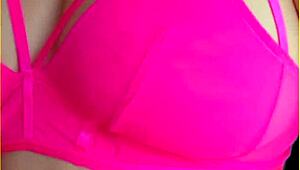 oh man my wifey's hot pink lingerie hugs her perfect big tits so damn good