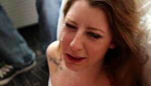 rose messin up her first blowbang bukkake part 2 cum everywhere ughh