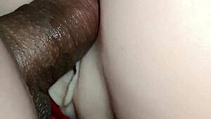 candy bends over for anal sex in her sexy red thong with pompon