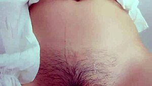 enjoy hands rubbing hairy pussy before insertion but hold back cum