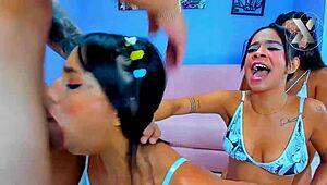 i'm wrecking this hot latina's throat with my monster cock