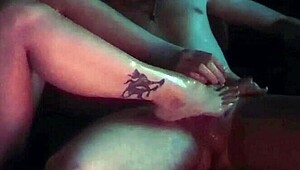 she gives her stepbrother a sexy oiled footjob in sensual play