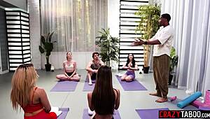 Jane Wilde gets roughed by big black cock yoga teacher