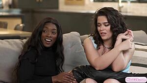 big tits milf trades her girlfriend for ebony bff's wet pussy play