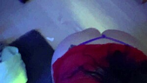 Teen in lingerie slurps monster cock deep in home blowjob.