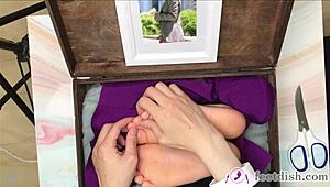 lilly the secretary teases with her feet in the box vol 2