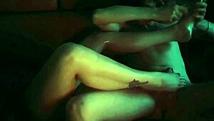 she gives her stepbrother a sexy oiled footjob in sensual play