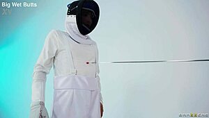 Lauren Phillips and Rose Lynn unmask for interracial threesome muff dive