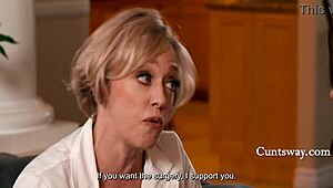 hey busty stepmom dee williams eases kimmy kimm's tiny asian boob worries with hot lesbian action