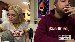 Bryan Gozzling fucks 90-pound skinny slut Jane Wilde rough backstage!