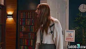 busty latina milf librarian seduces hot babe for wet pussy licking!