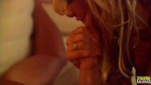 Husband Licks Beautiful Blonde's Big Tits Wet Pussy Bedroom Closeup