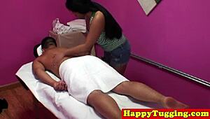 Real Jap masseuse rubs dick so good in hidden cam