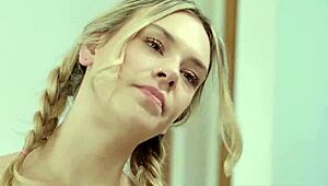 Naughty 18yo Kai Jaxon teases her stepcousin with deepthroat before riding cowgirl missionary pussy pounding.