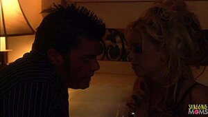 Husband Licks Beautiful Blonde's Big Tits Wet Pussy Bedroom Closeup