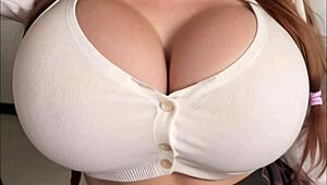 Jerk off to my huge boobs now, cum hard babyy!!