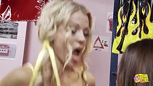 two european lesbians kiss and lick juicy pussies with toys