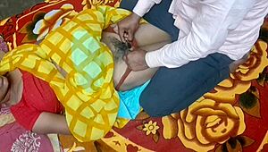 Hot Swinger Wife in Yellow Saree Gets Intense Chudai After Husband Sleeps