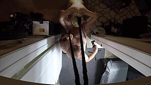 what happens when annie archer steps into the shower for a teasing pov bath?