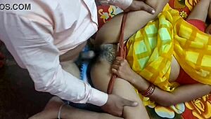Hot Swinger Wife in Yellow Saree Gets Intense Chudai After Husband Sleeps