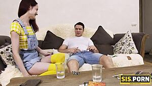 sis porn babe's shaved pussy makes rich stepbro bound to fuck her dirty