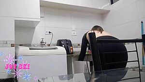 Boss, watch your brazilian maid esfregando on washer flashing pierced nipples teasing monster cock hungry?