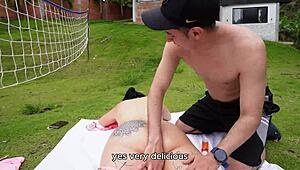 a horny milf got me so hard i fucked her outdoors ugh