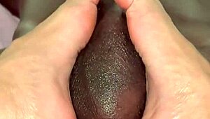 Brazilian Bodybuilder Gives Footjob Massage to Huge Black Cock
