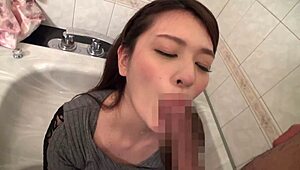 japanese busty milf looks so cute soaking in the bath