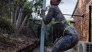 melody radford twerks huge ass in micro bikini pole dancing leak