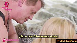 Padrastro takes advantage during massage subtitled spanish