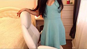 bruntette tamarra roman strips lingerie teasing perky tits