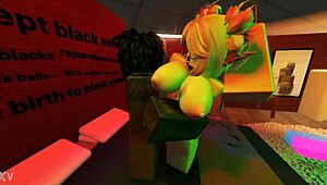 blonde snowbunny wrecked by that huge bbc monster... damn roblox
