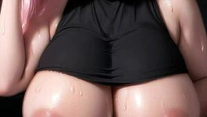 ai generated model shows off her massive tits in sexy art pose