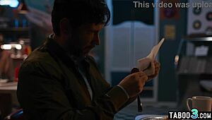 desperate katie kush bends over deepthroats throbs to save family biz on rough brunette dick