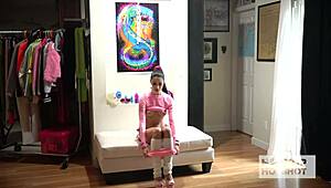 Petite slut Alex Coal begs Nade Nasty to pound her tight pussy backstage hard!