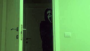 girlfriend dressed as horny ghostface sneaks in for sneaky fun