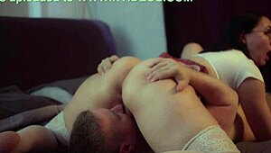 lewd boy laps milf's pussy til she explodes in real orgasm