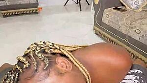 ebony hermanastra tempts horny neighbor into steamy doggystyle pounding