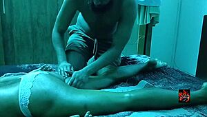 Skinny milf's narrow ass gets teased in hot tantric bed massage... 😏