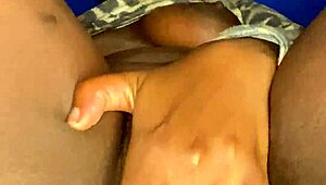 Craving my creamy ebony pussy during this solo masturbation?