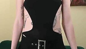 kit summers slips into tight black bodysuit and gothic miniskirt for part 3 tease.