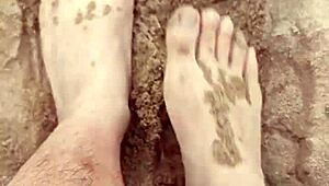 bare feet uh playin in sand feels so sensory good for fetish vibes