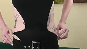 kit summers slips into tight black bodysuit and gothic miniskirt for part 3 tease.