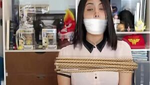 Gaby Meza Bound as Wonder Woman BDSM YouTuber Gagged Extended!