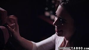 a kinky brunette chats up her boss hoping for some private time at work