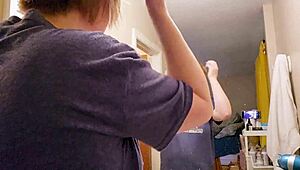 getting ready to film my giantess crush video as clara crisp tall bbw milf backstage armpits belly